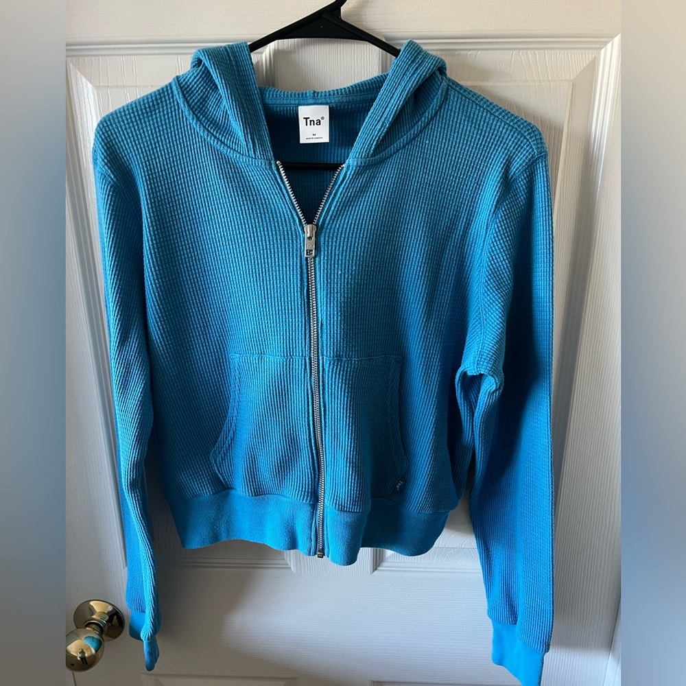 Aritzia Tna Women’s Size M waffle weave full zip hoodie